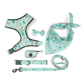 Pet Supplies New Design custom dog harness set padded soft small dog harness leash and collar set 