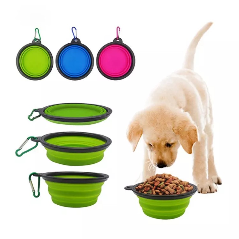 OEM/ODM Portable Silicone Pet Bowl Silicone Slow Feeder Collapsible Sublimation Dog Bowl Non Slip Folding Dog Bowl  